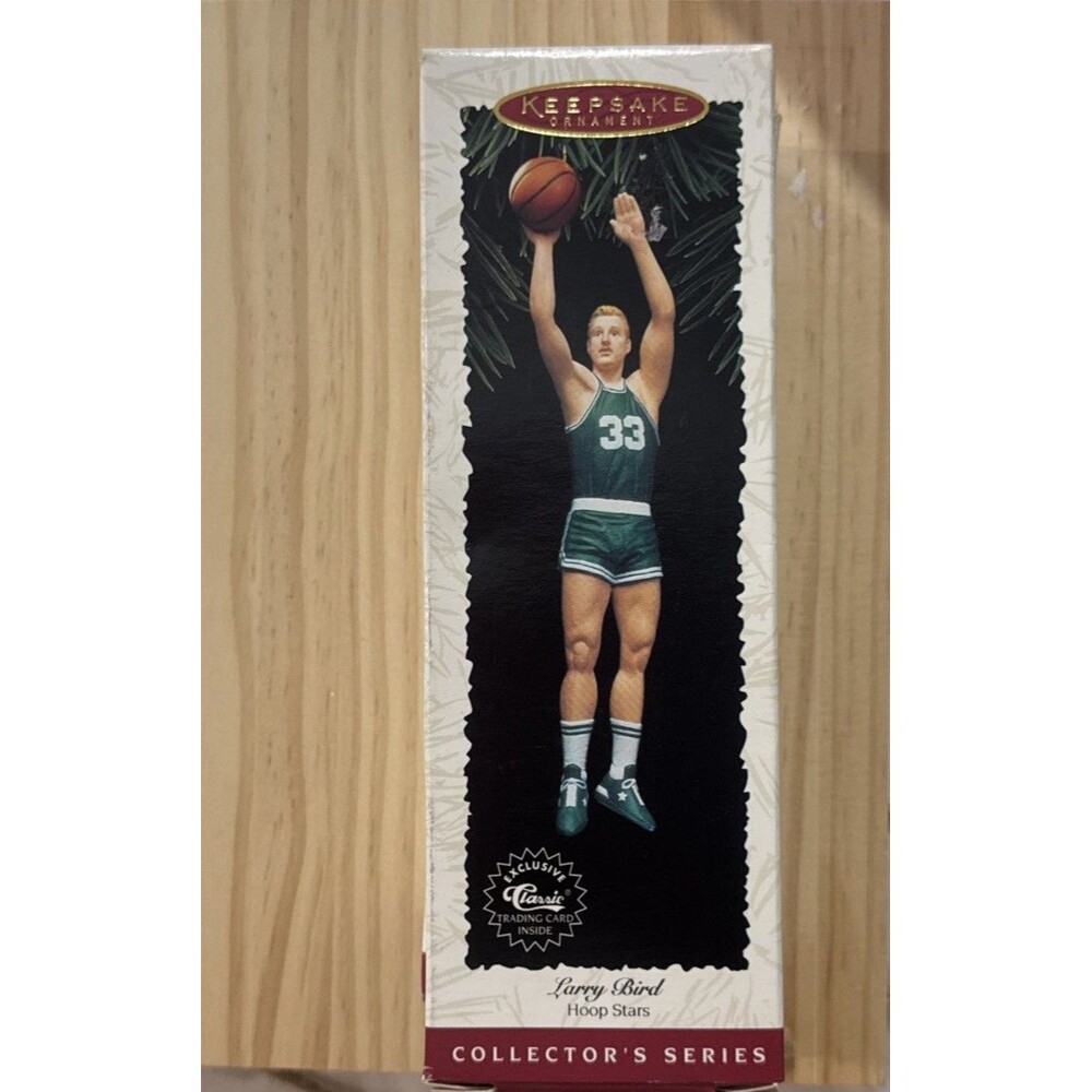 1996 Hallmark Keepsake Ornament Larry Bird Hoop Stars 2 Celtics NBA Vintage
